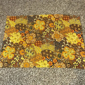 Vintage Fabric Table Runner Browns/orange/yellow/cream Paisley Floral
